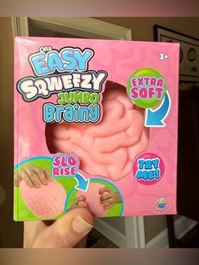 ORB Easy Squeezy Jumbo Brainy Pink Squishy Toy
